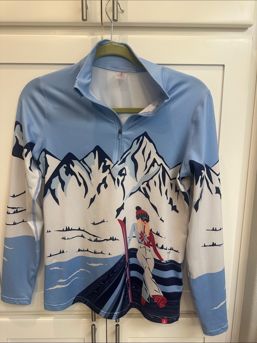 Krimson Klover Light Blue and White Pullover